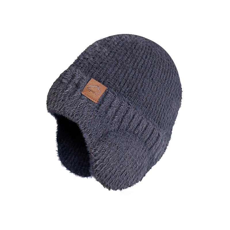 Winter Warm Cap Men's Women's Plush Knitted Wool Cap Cold Ear Protection Cap