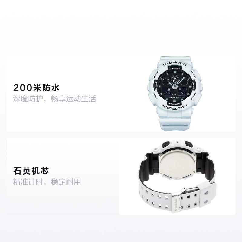 Casio G-Shock Серия YOUTH Водонепроницаемость 200 м Кварцевый механизм Ремешок из смолы Японские и корейские часы Мужские;s Часы Черный циферблат GA-100L-7A