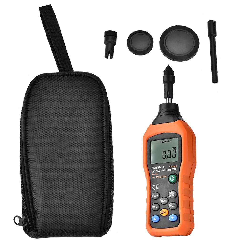Цифровой тахометр контактного типа PEAKMETER PM6208A Измеритель скорости двигателя Тестер Тахометр Измеритель Тахометр Контактный тахометр