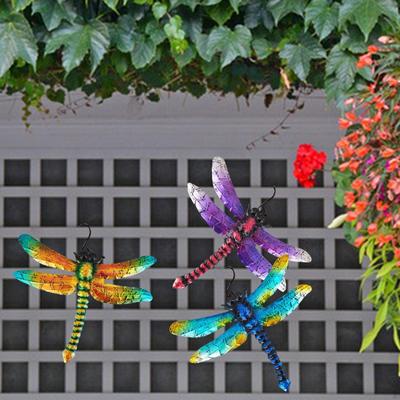 3 шт. Стрекоза стены искусства декор подвесные украшения металлический орнамент скульптура для забора