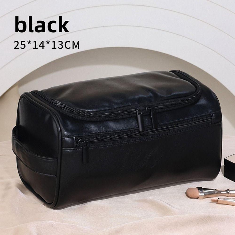 Waterproof Cosmetic Storage Bag With Handle Makeup Pouch Retro Men Toiletry Bag Bathroom