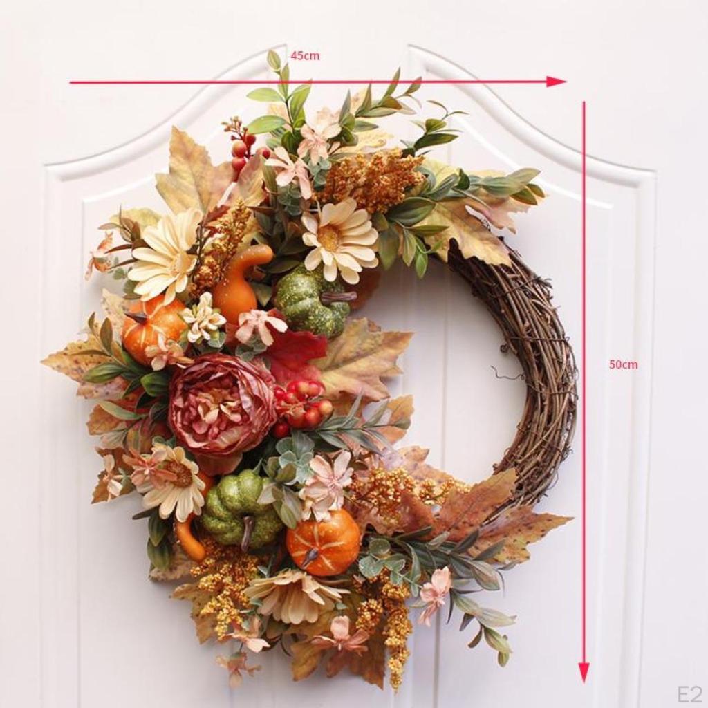 Осенний искусственный венок, урожай на День благодарения, настенная деревенская декоративная наружная тыква осень