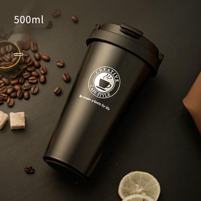 500 мл Нержавеющая сталь 304 Кружка-термос для кофе с ручкой Герметичная автомобильная термос для путешествий Изолированный стакан для бутылок