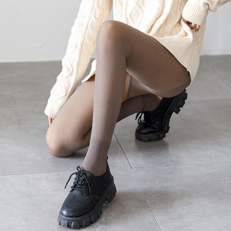 Нейлоновые леггинсы под реальную кожу, формирующие бедра, черные, просвечивающие, для верхней одежды, весенне-осенние, утолщенные колготки, интегрированные колготки