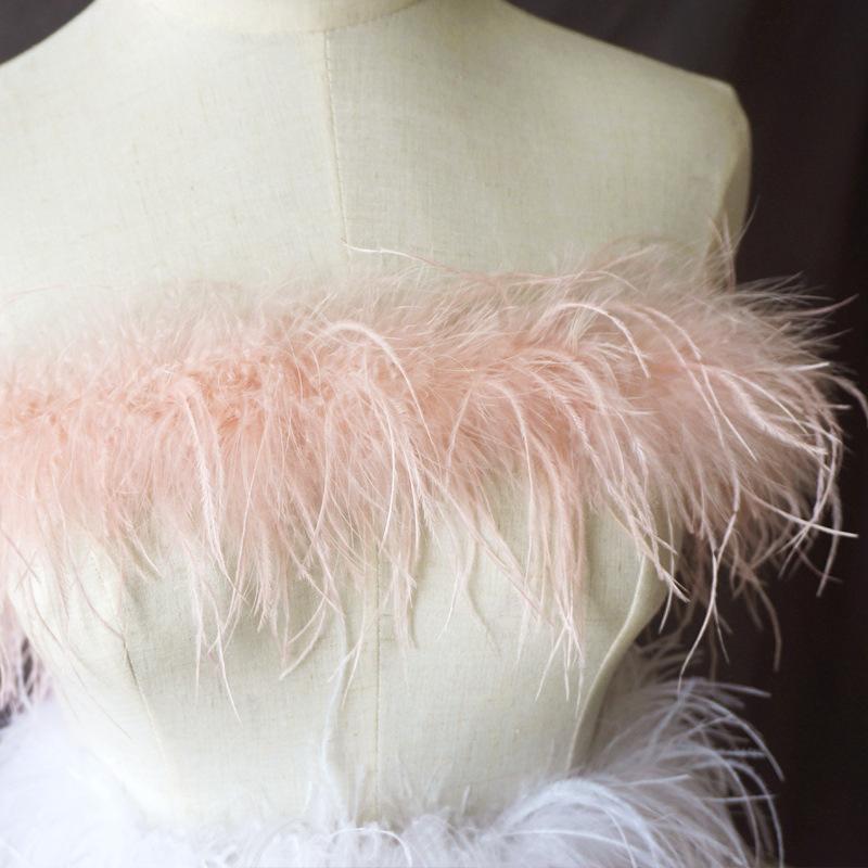 Special Offer White Black Ostrich Feather Top Latin Dance Clothes Pajamas Nightgown Diy Decorative Clothing Accessories