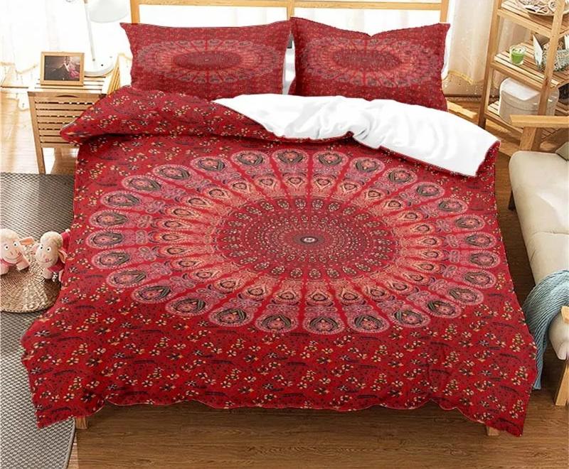Bohemian Psychedelic Mandala Pattern Duvet Cover Set Bedding For Adult Kid Bed Set Comforter Cover With 1 Comforter 2 Pillowcase