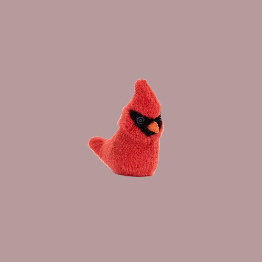 JELLYCAT Коллекция Птицы Североамериканский Красный Кардинал Красный Верхний Епископ Птица Куклы Плюшевая Кукла 10,1 см Высота