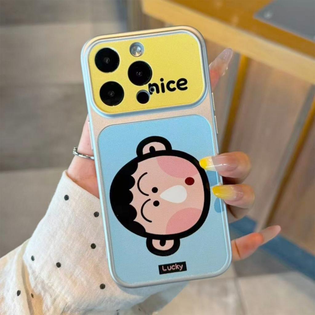 Contrasting color fat tiger small new application Apple 11promax mobile phone case large window Huawei Xiaomi vivo couple cartoon