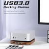 AJM4-H For Mac Mini M4/M4 Pro Wooden Expansion Dock USB 3.0 Hub Stand with TF/SD Card Reader Base