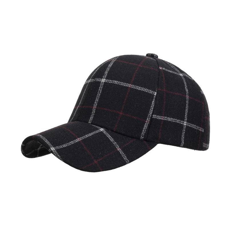 Autumn Winter Plaid Cap Men Baseball Cap Women Sun Hat Ponytail Panama Cap Visor Hats Snapback Hat
