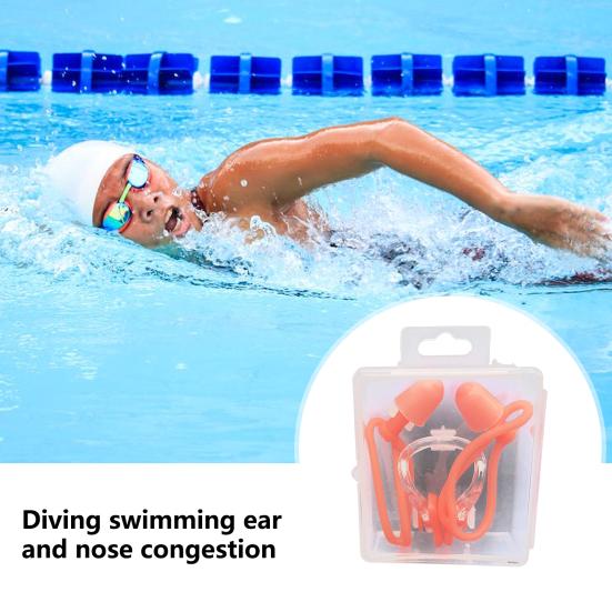 Swimming Earplug Compact Strong Toughness Comfortable Fit Swim Nose Clip Water-resistant Swimmers Earplug Swimming Earplug Diving Use