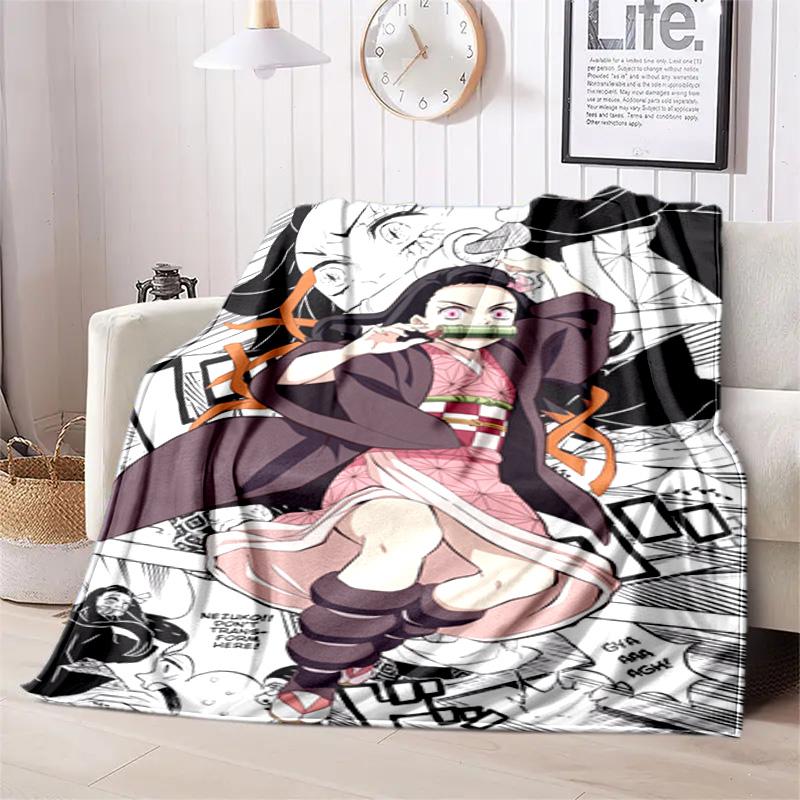 Japanese manga artist Koyoharu Gotouge's Demon Slayer blanket Soft and portable four season home bed, office travel, lunch break, warm blanket K14