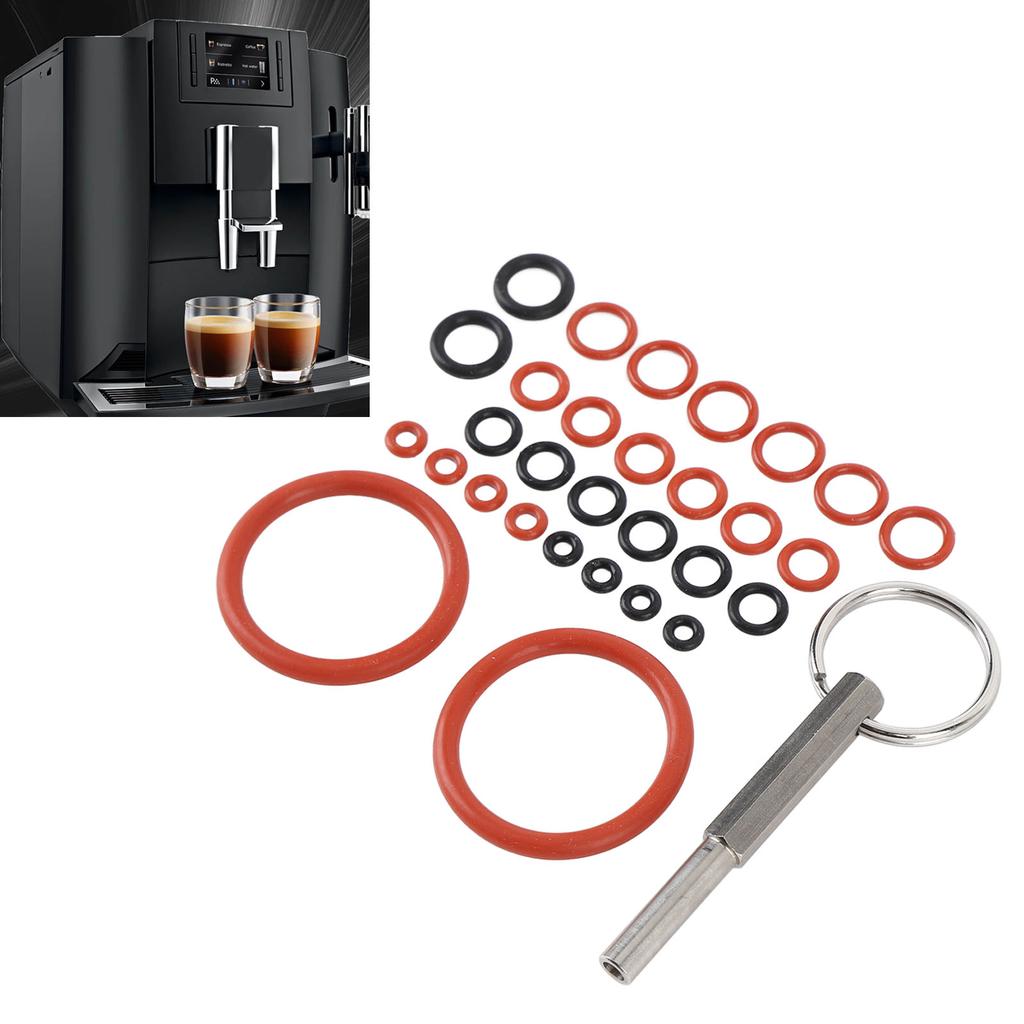 30 шт. Силиконовые уплотнительные кольца для кофемашины с ключом-инструментом для ремонта кофемашины, силиконовый набор для ремонта уплотнительных колец, набор для обслуживания