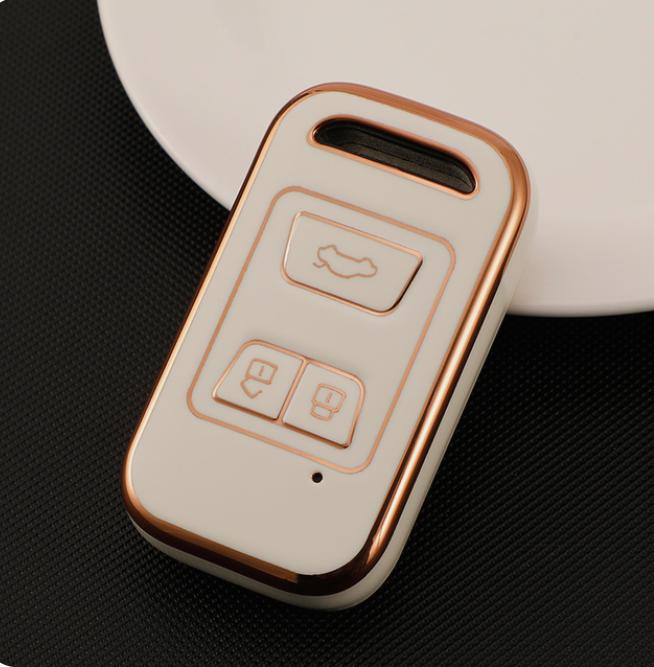 Чехол-брелок для автомобильного пульта дистанционного управления из ТПУ с золотыми краями для Chery Tiggo 3 5X 4 8 Glx 7 2019 2020 Arrizo для Cheri Tiggo 8, защитный чехол, аксессуары