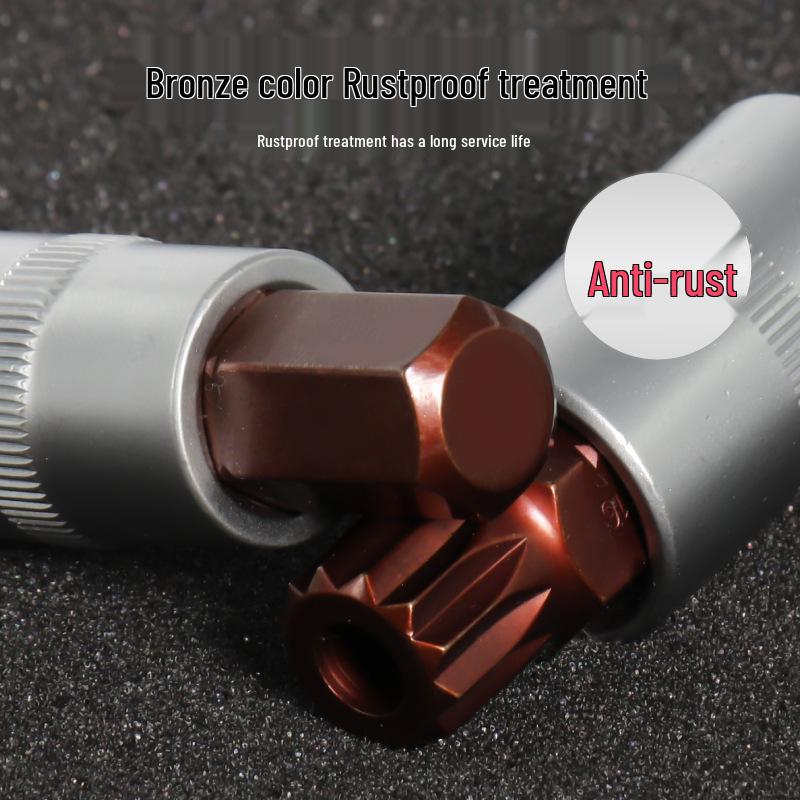 Набор ударных 12-гранных головок Torx с удлинителем, 1/2 дюйма