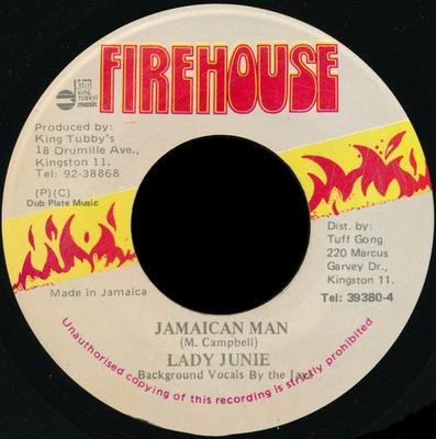 7-дюймовая пластинка LADY JUNIE Jamaican Man NONE Firehouse Jamaica Reggae Ska Dub Б/у
