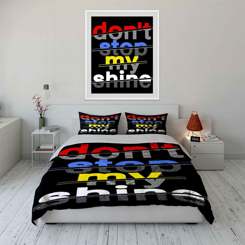 Bold colorful text. Bedding sets Duvet cover sets Duvet covers Pillowcases(1 * Duvet Cover 2 * Pillowcases, without duvet insert)