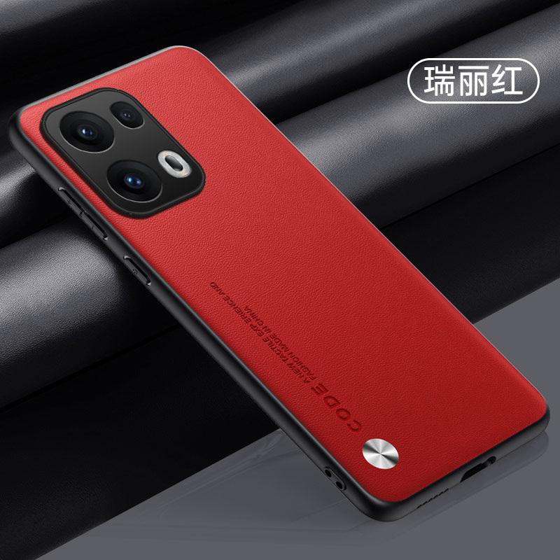 Luxury Vegan PU Leather Business Back Case for Oppo Reno 13 Pro / Reno 13 F Matte Soft Silicone Phone Shell Protection Bumper