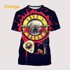 Summer Trendy Casual Guns N'Roses 3D Printed Men's Round Neck Short Sleeved Top T-shirt