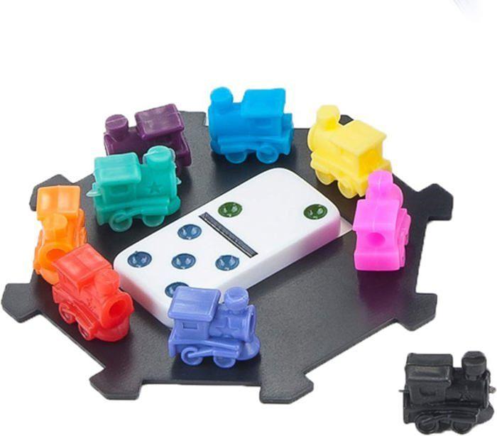 Домино «Мексиканский поезд» Longfield, двойные 12 деревянных обучающих игр, 91 камень