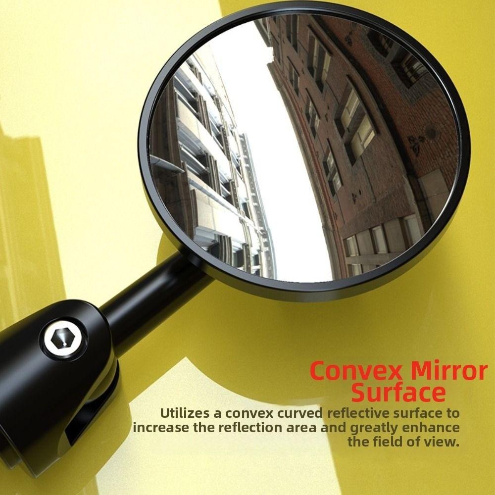 2Pcs Flat/Convex Motorbike Handlebar Mirror Full Angle Handle Bar End Mirror  Motorcycle Accessories