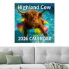 Календарь на 2026 год 12-месячный календарь с высокогорной коровой 2026 Настенный декор Янв-Дек Ежедневник Плотная бумага Ежемесячный планировщик для учителя студента дома