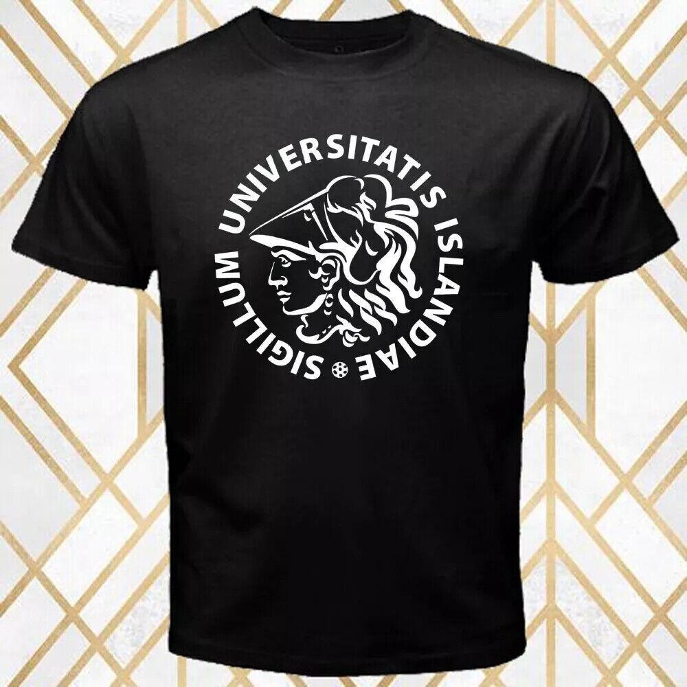 University of Iceland Logo Men's Black T-Shirt Size S - 5XL Unisex T-Shirt