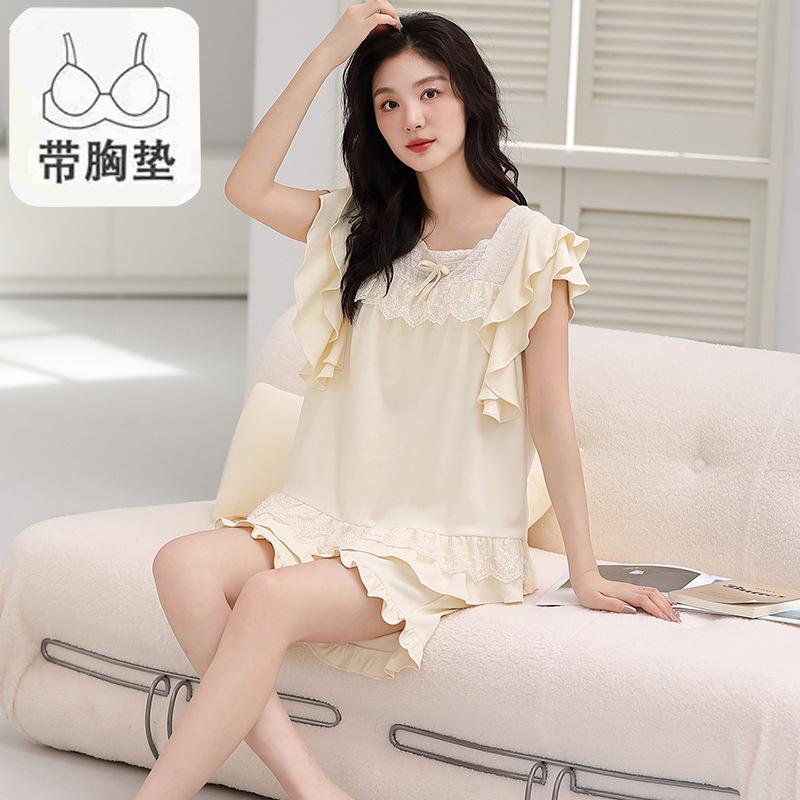 Пижама женская из чистого хлопка с короткими рукавами, студенческий пуловер с рисунком из хлопка, корейская версия, женская домашняя одежда