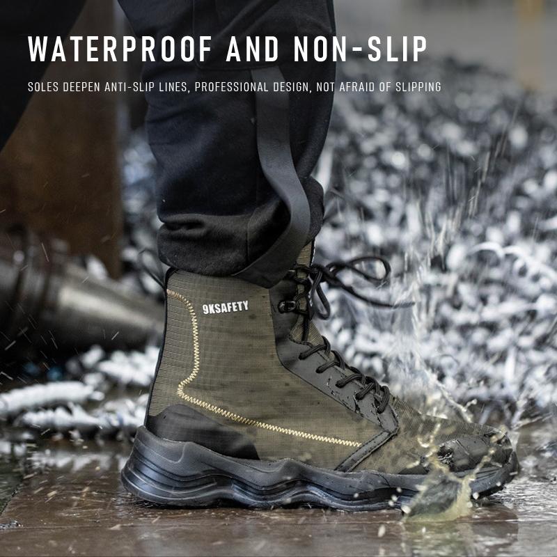 Неразрушимые рабочие ботинки со стальным подноском для мужчин, легкие, нескользящие, для улицы, охранные, безопасные, удобные