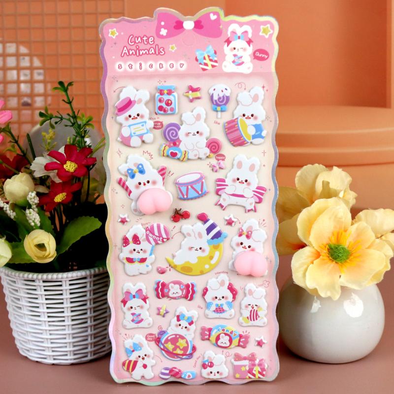 Кавайный Мультяшный Животное Собака Кошка 3D Мягкие Пушистые Наклейки на Попу Милые DIY Наклейки для Чехла Телефона, Блокнота, Ноутбука Игрушка-Антистресс