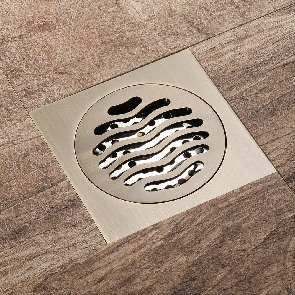Bathroom Accessories 10*10cm Shower Floor Drain Can Insert Tiles Floor Drain Cover Brass Anti-odor Floor Drain Chrome