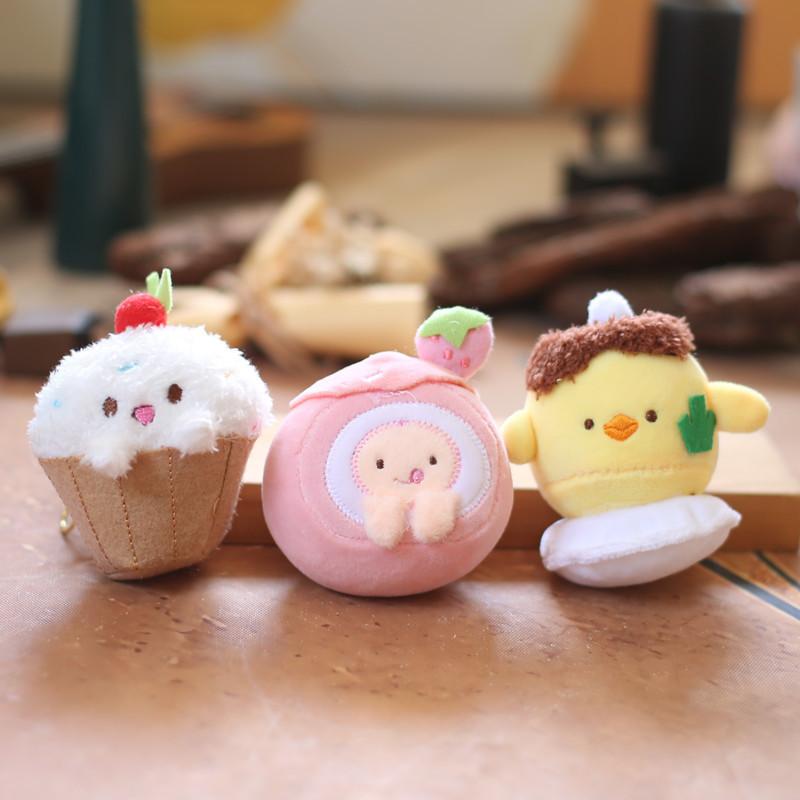 Chicken Cherry Pendant Plush Toy Keychain Stuffed Animal Accessory For Teens