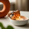 Расписанный вручную подсвечник в виде щенка для вотивных свечей и чайных свечей, подставка для свечей, украшение для гостиной, ванной комнаты, подсвечник, украшение для центра стола