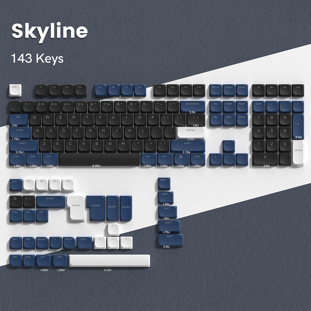 Xiaomi Пользовательские низкопрофильные колпачки для клавиш PBT 118 клавиш Horizon Keycaps для 60% 65% 75% 100% переключателей Cherry Gateron MX Игровая клавиатура