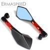 Motorcycle Rearview Mirror CNC Aluminum Orange 8mm 10mm Side Mirrors for Motorcycle Motorbike Off Road Scooter