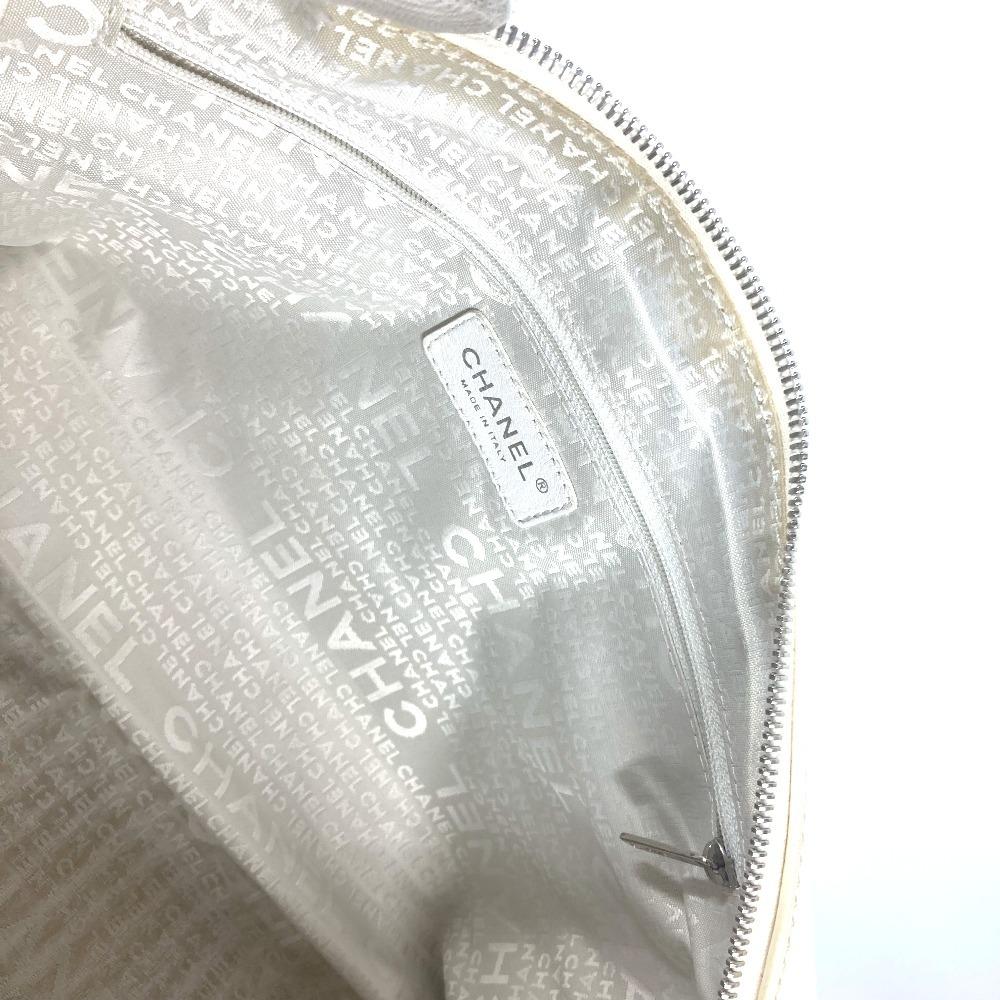 CHANEL CC CC Mark logo Tote Bag Shoulder Bag Hand Bag Leather/Canvas Beige/White