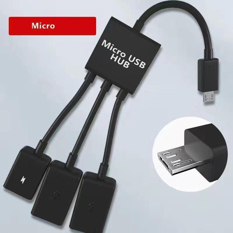 3in1 Micro USB TYPE-C OTG Hub Adapter For Smartphone / Tablet Micro USB Splitter Compatible With Apple, Samsung, Lenovo, Asus