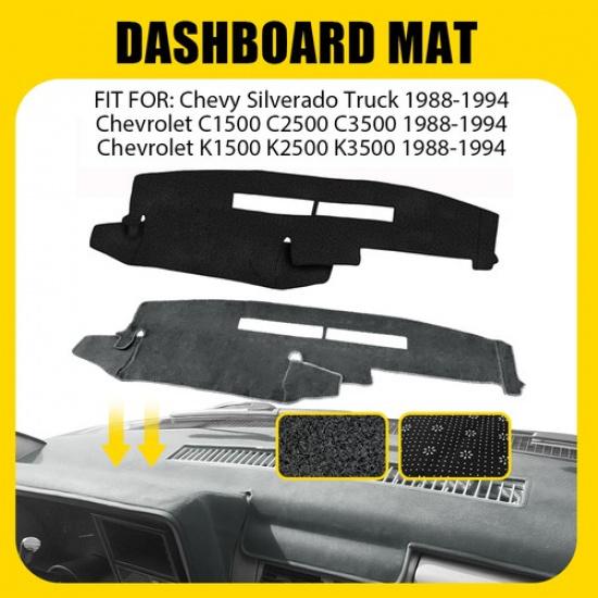Dashboard Pad Cover Dash Mat Cap For Chevrolet C1500 C2500 C3500 1988-1994 Black