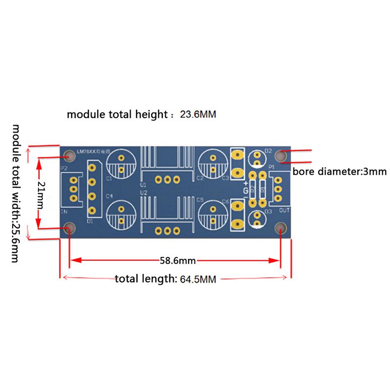 Lm7812 + Lm7912 ±12 В Двойной стабилизатор напряжения Выпрямительный мостовой модуль питания