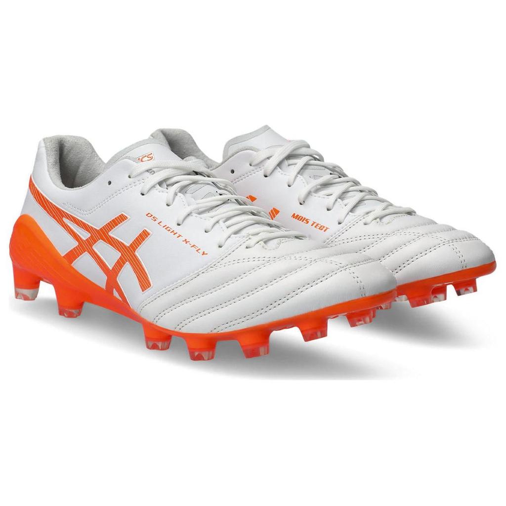 Asics Ds Light X-Fly 5 Искусственный газон Hg (Резиновые короткие шипы) Амортизирующие Дышащие Футбольные Бутсы Мужские Футбольные Бутсы Белые Оранжевые 1101A047-102