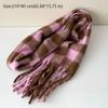 Warm Winter Cashmere Scarf Stripe Pattern Thickened Shawl Wrap Retro Long Tassel Scarves  Women