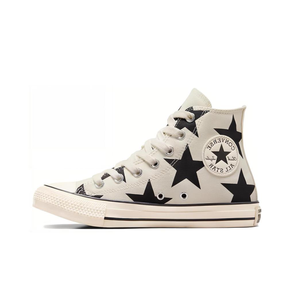 Converse Chuck Taylor Повседневные Универсальные Прочные Дышащие Высокие Кеды из Канваса Женские Кроссовки Бежевый Черный A09898C