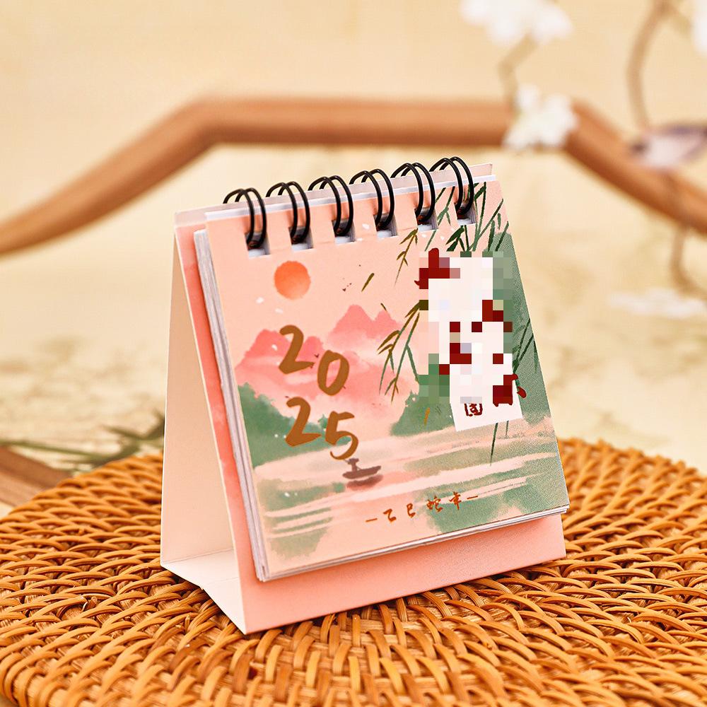 2025 Ancient Desk Calendar Chinese Style Mini Desktop Plan This Month Calendar Students Creative High Appearance Level Small Calendar