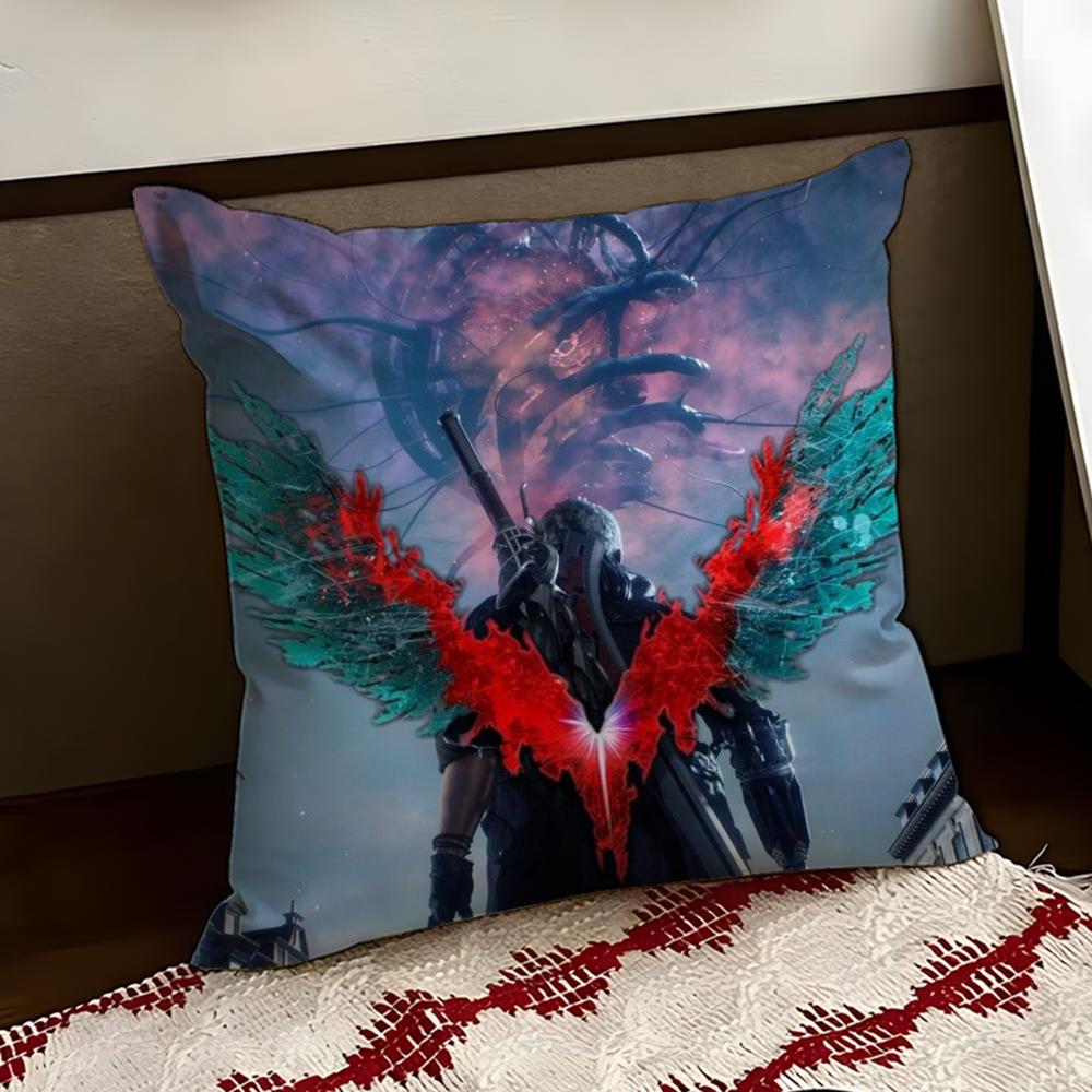 DDevil May CryS Cushion Cover Reversible Soft Durable Pillow Cover Home Car MultiScene Use for Daily Comfort
