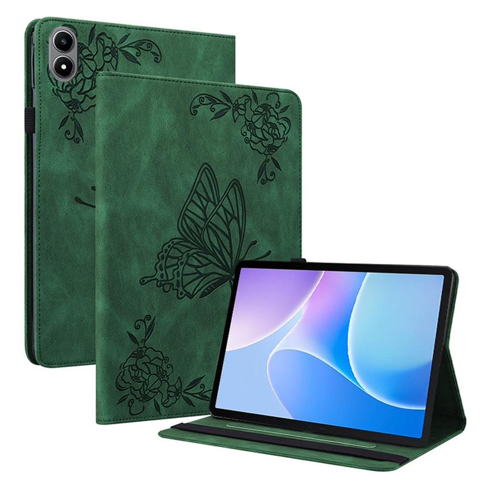 For Infinix Xpad 20 Case Butterfly Flower Imprint PU Leather Tablet Cover with Card Slots