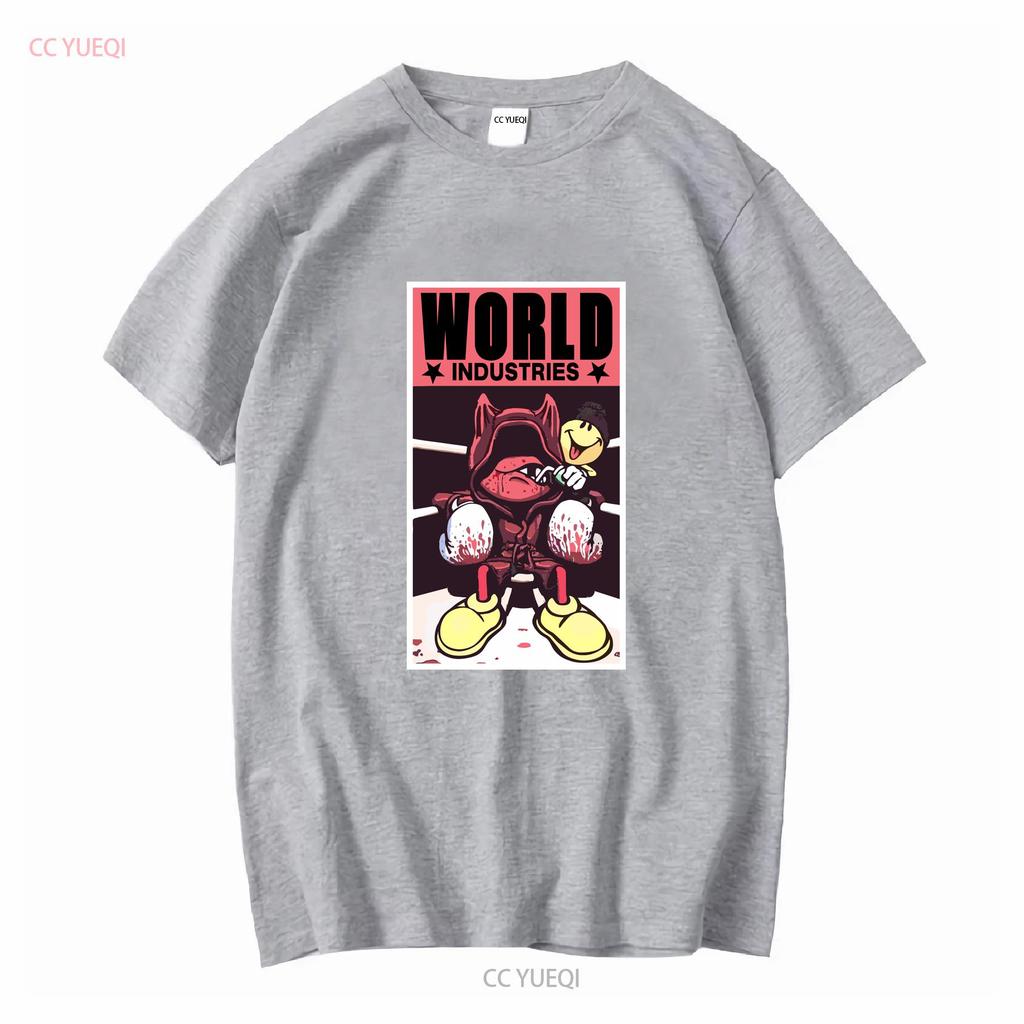 Винтажная футболка World Industries Flameboy Devil с логотипом-коробкой для скейтбординга Мужская XL длинный или короткий рукав винтаж Постиранная дизайнерская одежда