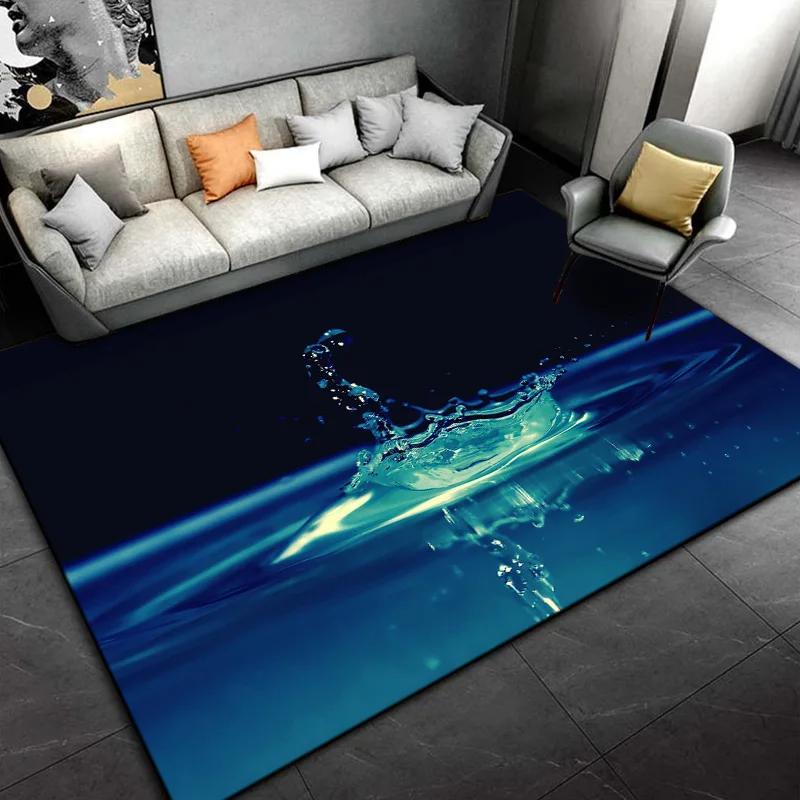 Water Droplet Pattern Rug Abstract Creative Art Carpet Living Room Bathroom Floor Mat Yoga Mats Bedroom Home Decor Doormat