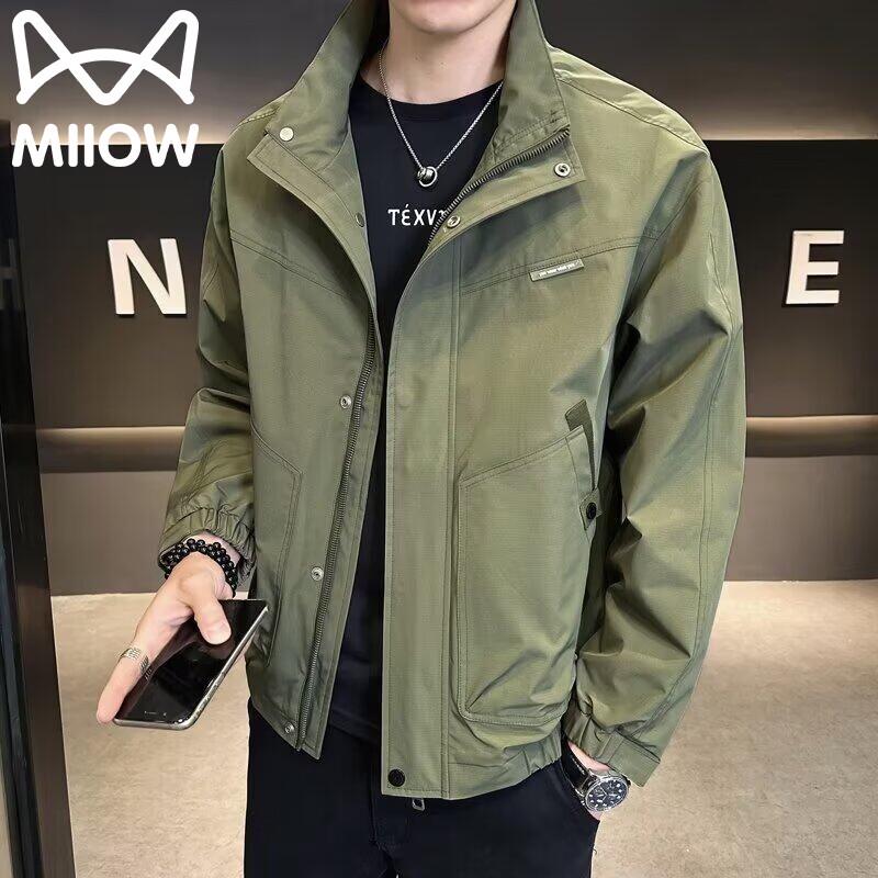 MiiOW Men's Stand Collar Windproof Casual Jacket