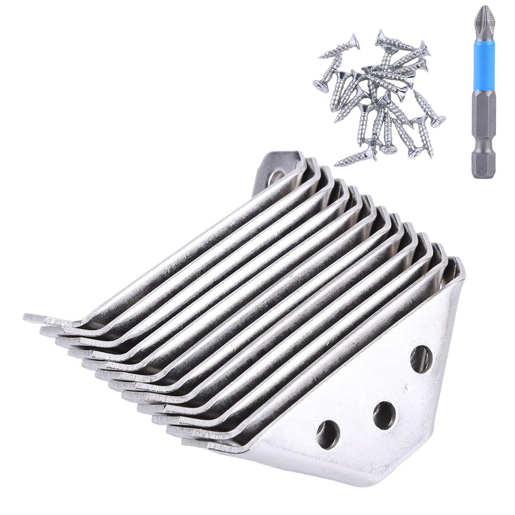 12 PCS Triangular Support Brackets with Screws Furniture Angle Shelf Connector for Wood Furniture Drawer Cabinet Table and Chair