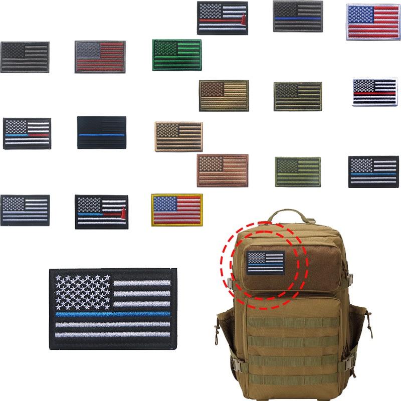Патч Флаг США Вышитый Тканевый Патч На Липучке Наружный Декоративный Значок Для Одежды И Рюкзаков 8*5см